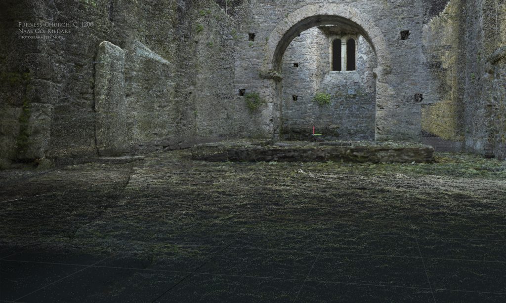 Point Cloud showing a ground level view of the interior of the nave.