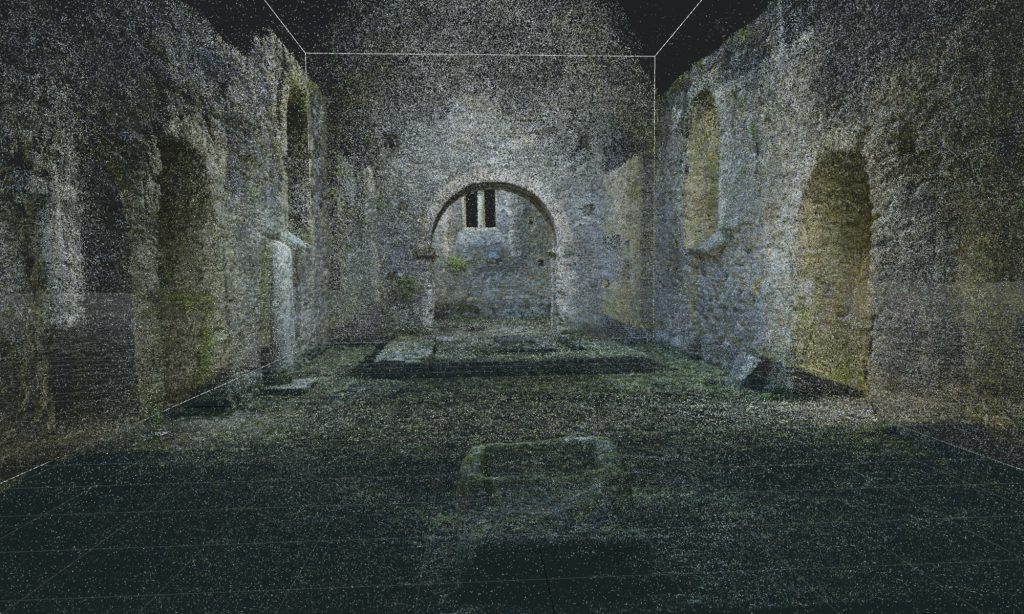 Point Cloud showing the view from the nave towards the chancel arch.